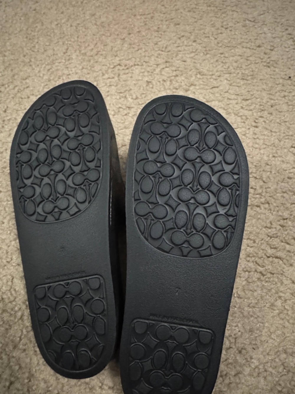 Coach Black Signature Logo Slide Sandals - Picture 2 of 3